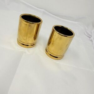 Set of 2 Gold 50 Caliber Bullet Shell Shot Glasses Holders